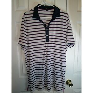 RLX Golf Polo Shirt Striped Short Sleeve Athletic Top Performance‎ Size L